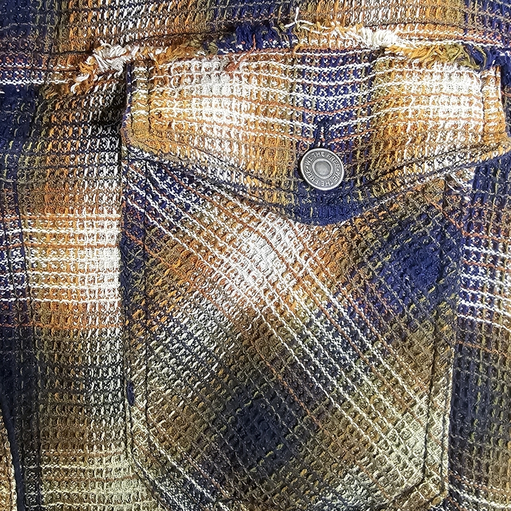 Free People Anneli Plaid Ombre Tweed Shirt Oversized Shacket - Picture 5 of 8